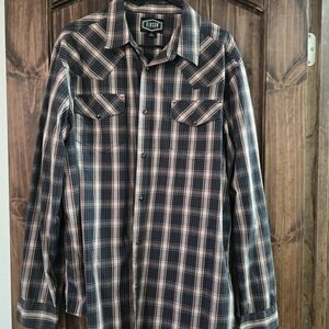 Gibson Men's Casual Button Down Shirt - Red, Blue, White Plaid